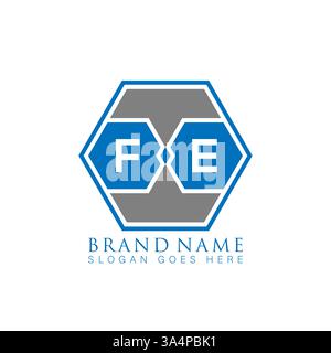 FE Unique modern flat abstract geometric initials vector letter logo design. FE monogram logo. Stock Vector