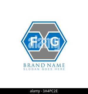 FG Unique modern flat abstract geometric initials vector letter logo design. FG monogram logo. Stock Vector