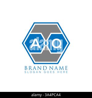 AQ Unique modern flat abstract geometric initials vector letter logo design. AQ monogram logo. Stock Vector