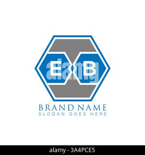 EB Unique modern flat abstract geometric initials vector letter logo design. EB monogram logo. Stock Vector