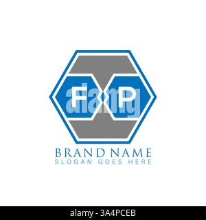 FP Unique modern flat abstract geometric initials vector letter logo design. FP monogram logo. Stock Vector