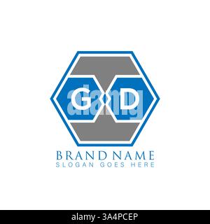 GD Unique modern flat abstract geometric initials vector letter logo design. GD monogram logo. Stock Vector