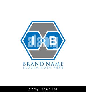 IB Unique modern flat abstract geometric initials vector letter logo design. IB monogram logo. Stock Vector