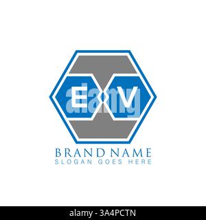 HV Unique modern flat abstract geometric initials vector letter logo design. HV monogram logo. Stock Vector