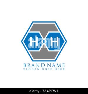HH Unique modern flat abstract geometric initials vector letter logo design. HH monogram logo. Stock Vector