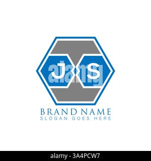 JS Unique modern flat abstract geometric initials vector letter logo design. JS monogram logo. Stock Vector
