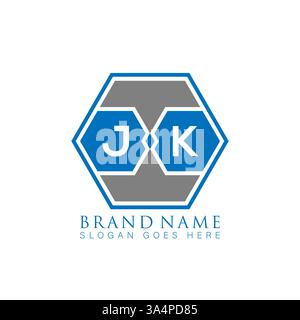 JK Unique modern flat abstract geometric initials vector letter logo design. JK monogram logo. Stock Vector