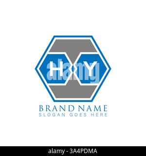 HY Unique modern flat abstract geometric initials vector letter logo design. HY monogram logo. Stock Vector