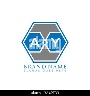 AY Unique modern flat abstract geometric initials vector letter logo design. AY monogram logo. Stock Vector