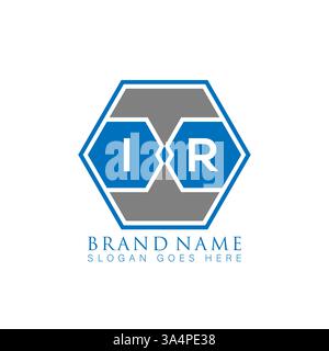 IR Unique modern flat abstract geometric initials vector letter logo design. IR monogram logo. Stock Vector
