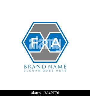 FA Unique modern flat abstract geometric initials vector letter logo design. FA monogram logo. Stock Vector