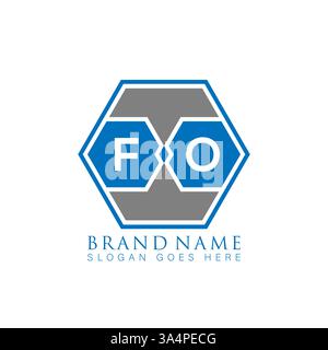 FO Unique modern flat abstract geometric initials vector letter logo design. FO monogram logo. Stock Vector