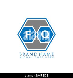 FQ Unique modern flat abstract geometric initials vector letter logo design. FQ monogram logo. Stock Vector