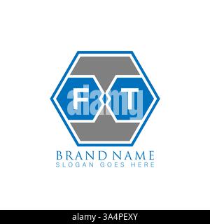 FT Unique modern flat abstract geometric initials vector letter logo design. FT monogram logo. Stock Vector