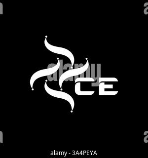 CE Unique modern flat abstract geometric initials vector letter logo design. CE monogram logo. Stock Vector