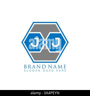 JJ Unique modern flat abstract geometric initials vector letter logo design. JJ monogram logo. Stock Vector