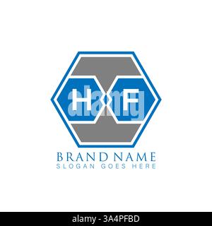 HF Unique modern flat abstract geometric initials vector letter logo design. HF monogram logo. Stock Vector