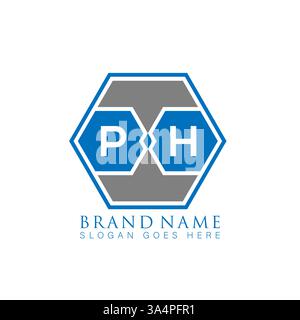 PH Unique modern flat abstract geometric initials vector letter logo design. PH monogram logo. Stock Vector