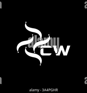 CW Unique modern flat abstract geometric initials vector letter logo design. CW monogram logo. Stock Vector