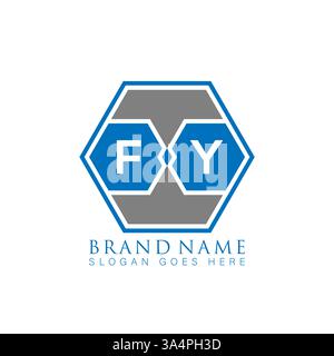 FY Unique modern flat abstract geometric initials vector letter logo design. FY monogram logo. Stock Vector