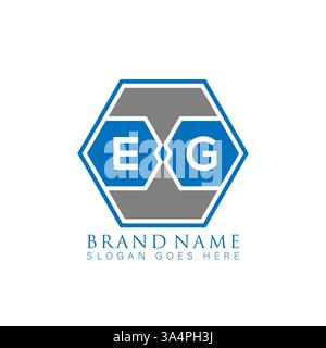 EG Unique modern flat abstract geometric initials vector letter logo design. EG monogram logo. Stock Vector