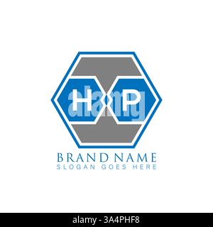 HP Unique modern flat abstract geometric initials vector letter logo design. HP monogram logo. Stock Vector