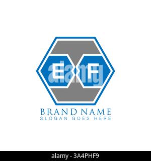 EF Unique modern flat abstract geometric initials vector letter logo design. EF monogram logo. Stock Vector