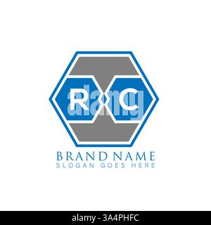RC Unique modern flat abstract geometric initials vector letter logo design. RC monogram logo. Stock Vector