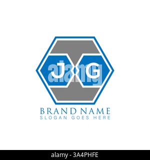 JG Unique modern flat abstract geometric initials vector letter logo design. JG monogram logo. Stock Vector