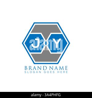 JY Unique modern flat abstract geometric initials vector letter logo design. JY monogram logo. Stock Vector