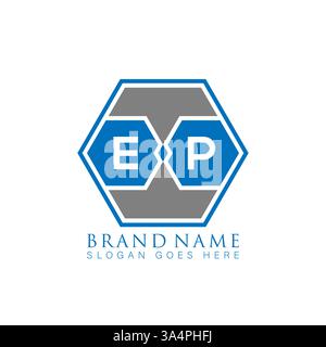 EP Unique modern flat abstract geometric initials vector letter logo design. EP monogram logo. Stock Vector