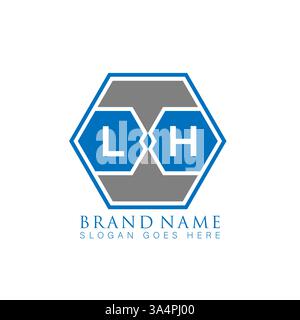 LH Unique modern flat abstract geometric initials vector letter logo design. LH monogram logo. Stock Vector