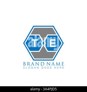 TE Unique modern flat abstract geometric initials vector letter logo design. TE monogram logo. Stock Vector