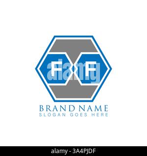 FF Unique modern flat abstract geometric initials vector letter logo design. FF monogram logo. Stock Vector