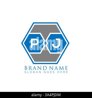 PJ Unique modern flat abstract geometric initials vector letter logo design. PJ monogram logo. Stock Vector