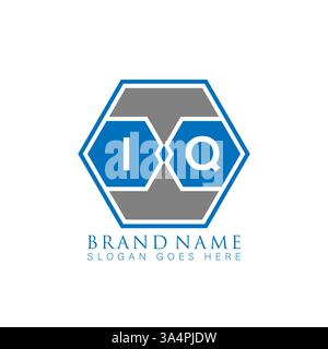 IQ Unique modern flat abstract geometric initials vector letter logo design. IQ monogram logo. Stock Vector