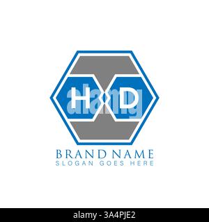 HD Unique modern flat abstract geometric initials vector letter logo design. HD monogram logo. Stock Vector