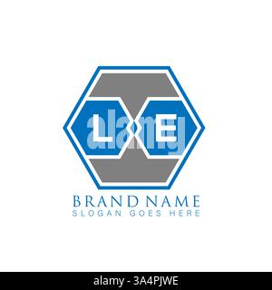 LE Unique modern flat abstract geometric initials vector letter logo design. LE monogram logo. Stock Vector