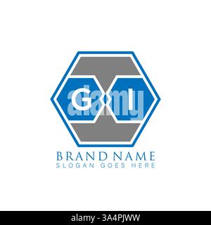 GI Unique modern flat abstract geometric initials vector letter logo design. GI monogram logo. Stock Vector
