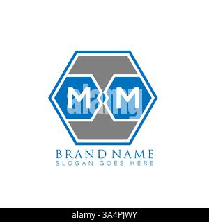MM Unique modern flat abstract geometric initials vector letter logo design. MM monogram logo. Stock Vector