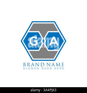 GA Unique modern flat abstract geometric initials vector letter logo design. GA monogram logo. Stock Vector