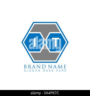 IT Unique modern flat abstract geometric initials vector letter logo design. IT monogram logo. Stock Vector
