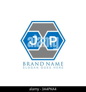 JP Unique modern flat abstract geometric initials vector letter logo design. JP monogram logo. Stock Vector