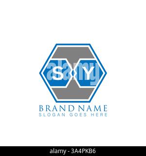 SY Unique modern flat abstract geometric initials vector letter logo design. SY monogram logo. Stock Vector