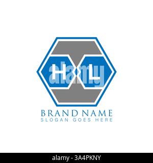 HL Unique modern flat abstract geometric initials vector letter logo design. HL monogram logo. Stock Vector