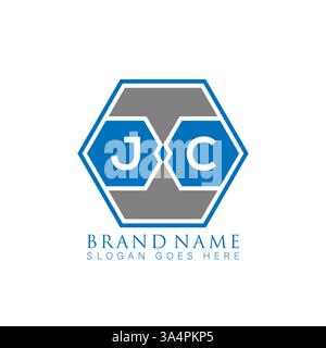JC Unique modern flat abstract geometric initials vector letter logo design. JC monogram logo. Stock Vector