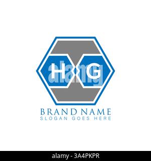 HG Unique modern flat abstract geometric initials vector letter logo design. HG monogram logo. Stock Vector