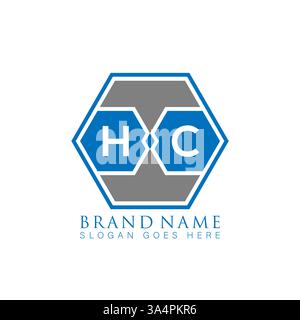 HC Unique modern flat abstract geometric initials vector letter logo design. HC monogram logo. Stock Vector