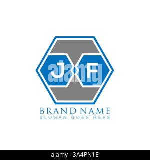 JF Unique modern flat abstract geometric initials vector letter logo design. JF monogram logo. Stock Vector