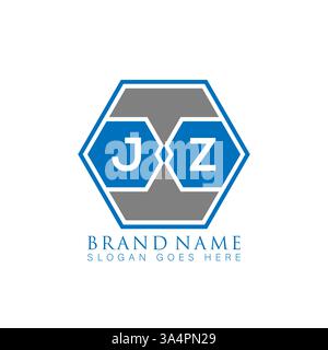 JZ Unique modern flat abstract geometric initials vector letter logo design. JZ monogram logo. Stock Vector